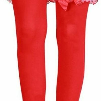 Leg Avenue Women's Opaque Thigh High Stockings, Red, One Size